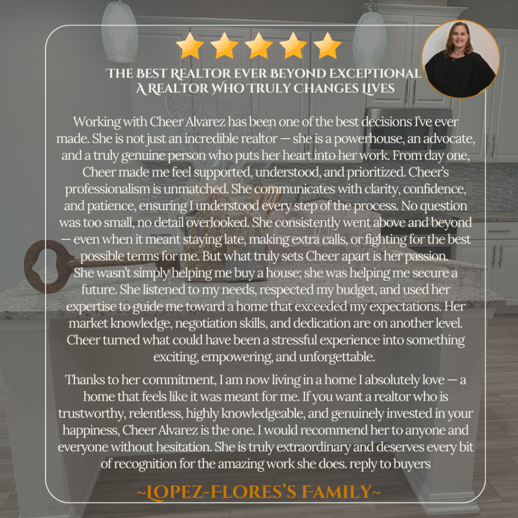 Testimonial for Realtor Cheer Alvarez in Apopka FL