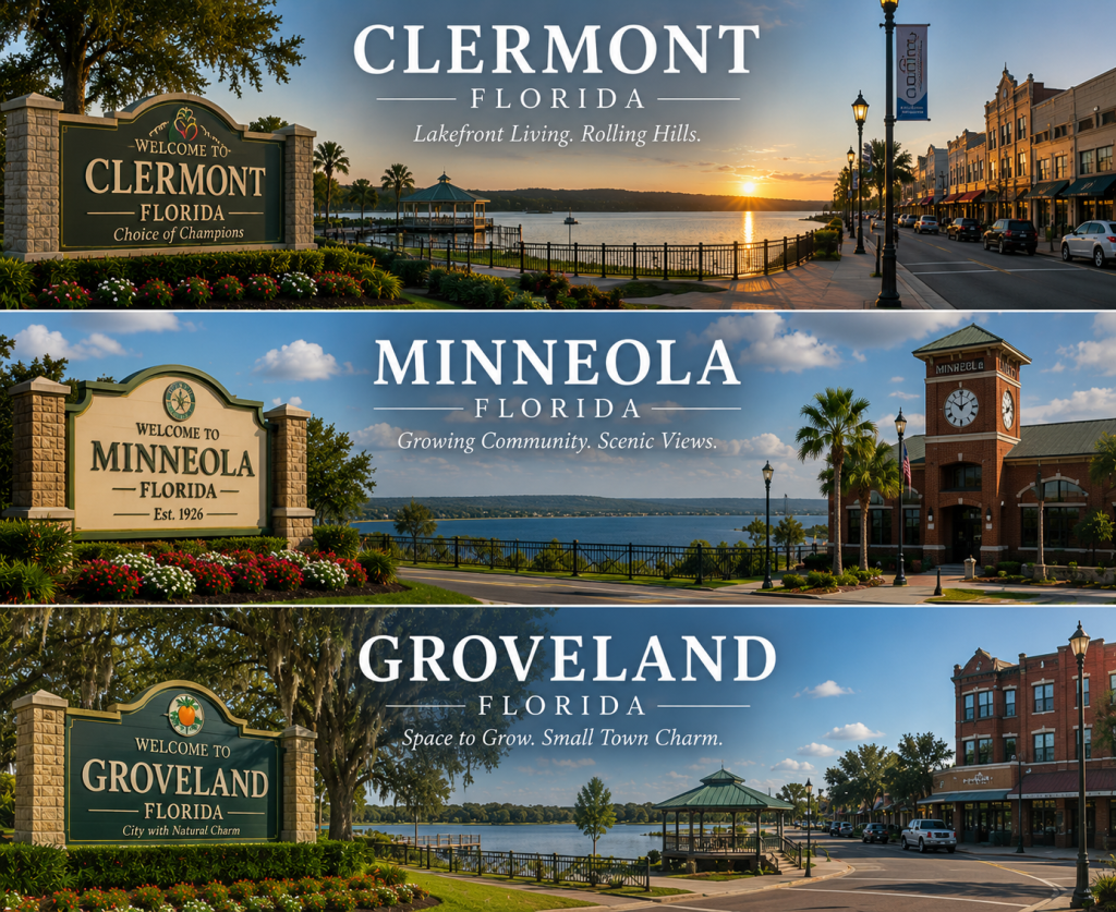 Clermont Minneola and Groveland Florida new construction options, highlighting real estate advisory services for new home buyers with Realtor Cheer Alvarez.