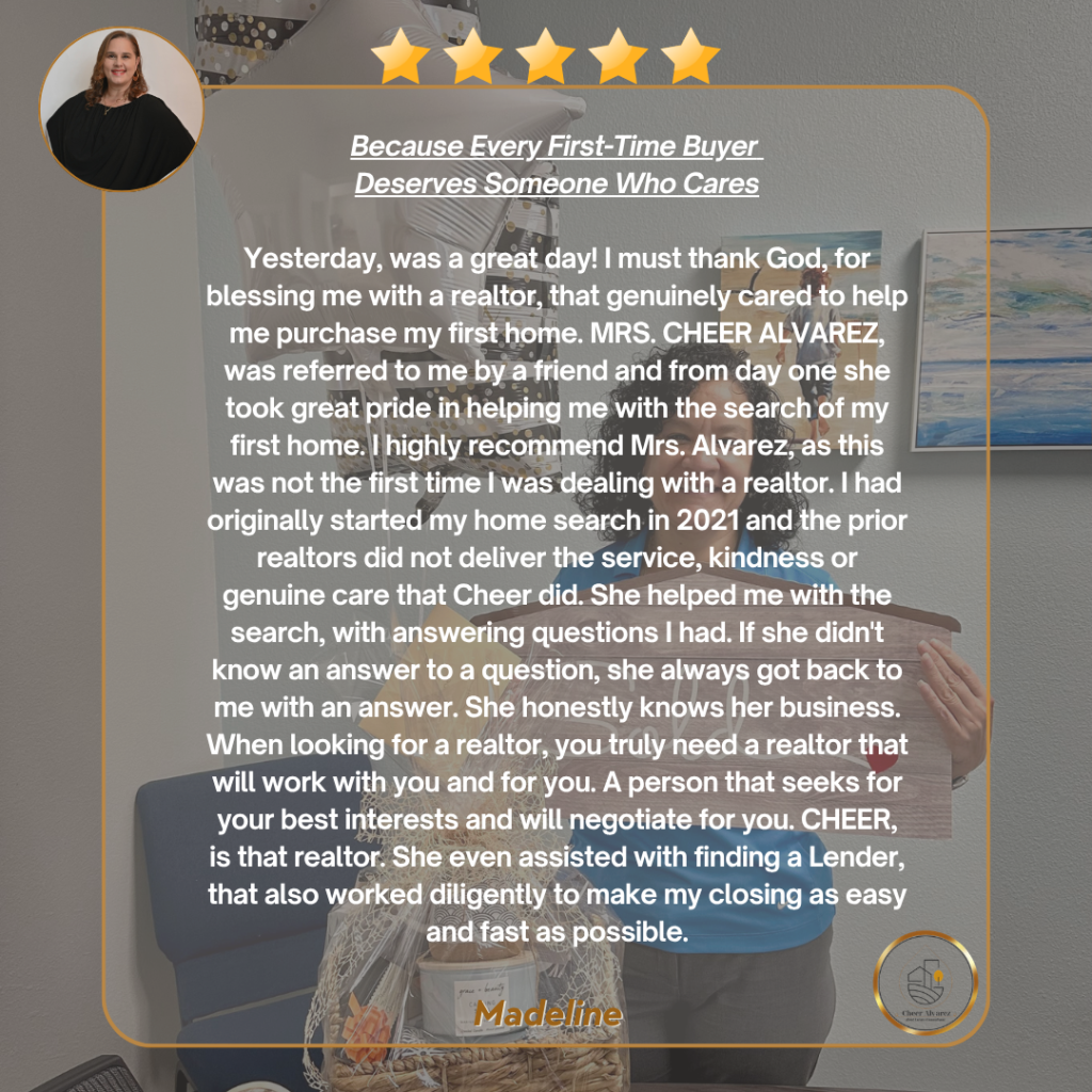 Testimonial for Realtor Cheer Alvarez in Sun City Center FL