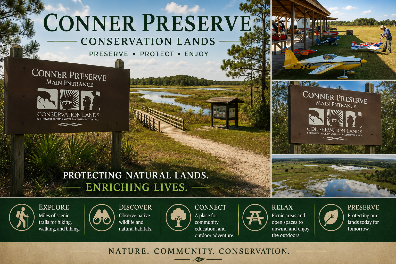 Moving to Wesley Chapel FL outdoor recreation highlighting hiking and wildlife trails at Conner Preserve, by Cheer Alvarez.