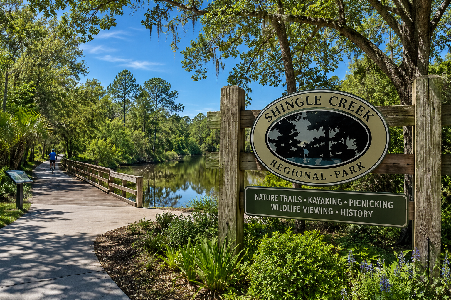 Kissimmee Florida parks guide highlights featuring paddling trails and historical sites at Shingle Creek, curated by Cheer Alvarez.