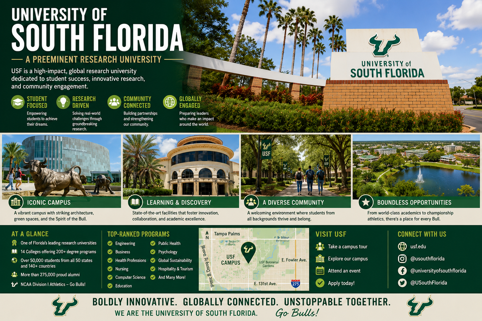 Best places to live in Tampa highlighting the University of South Florida (USF) campus area and academic hubs, curated by Real Estate Advisor Cheer Alvarez.