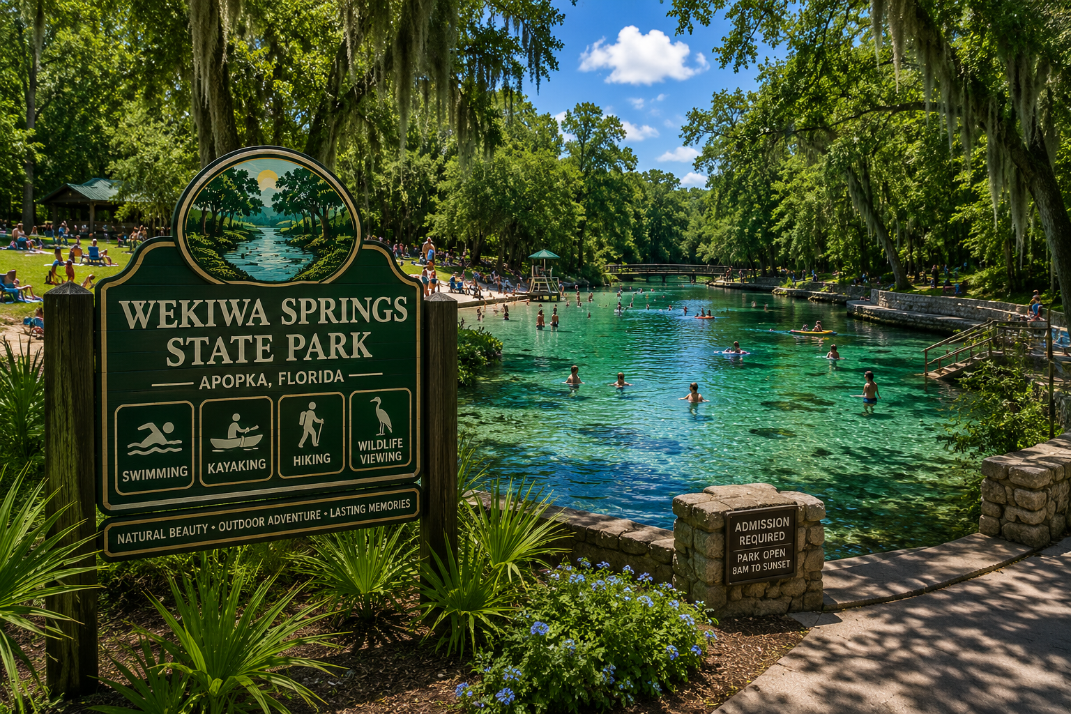 Apopka Florida outdoor recreation spots and natural spring trails at Wekiwa Springs State Park, featured by Cheer Alvarez.